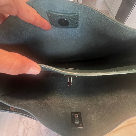 Rebecca Minkoff Darren E/W Leather Shoulder Bag NWT Deep Jade OS - Picture 4 of 10